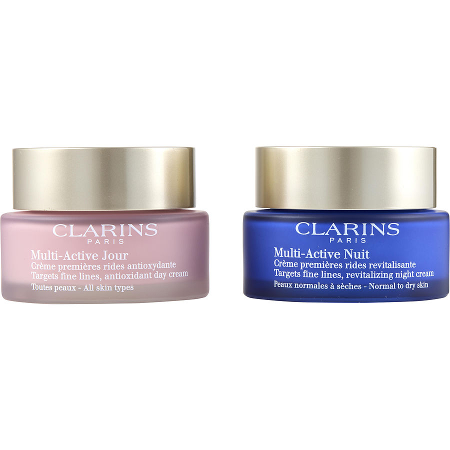 Clarins multiactive partners set: multiactive day cream 50ml/1.6oz + night cream 50ml/1.7oz 2pcs