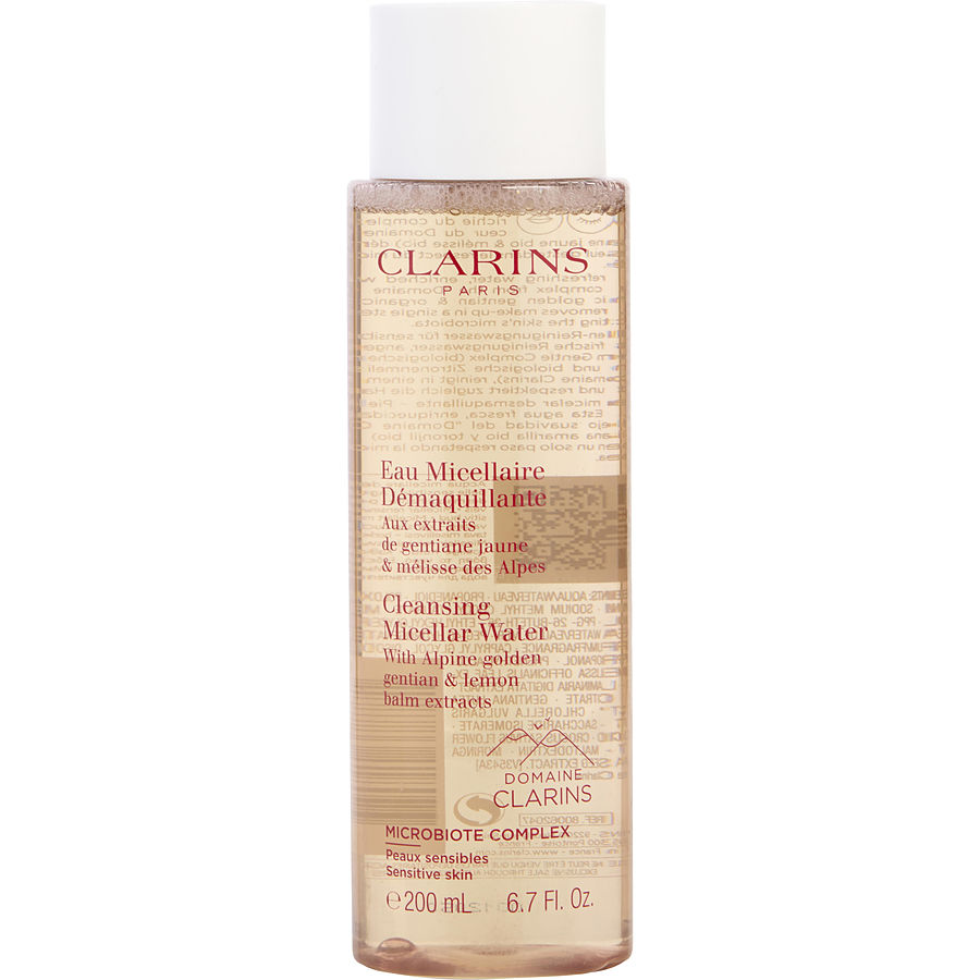 Clarins cleansing micellar water with alpine golden gentian & lemon balm extracts sensitive skin 200ml/6.7oz