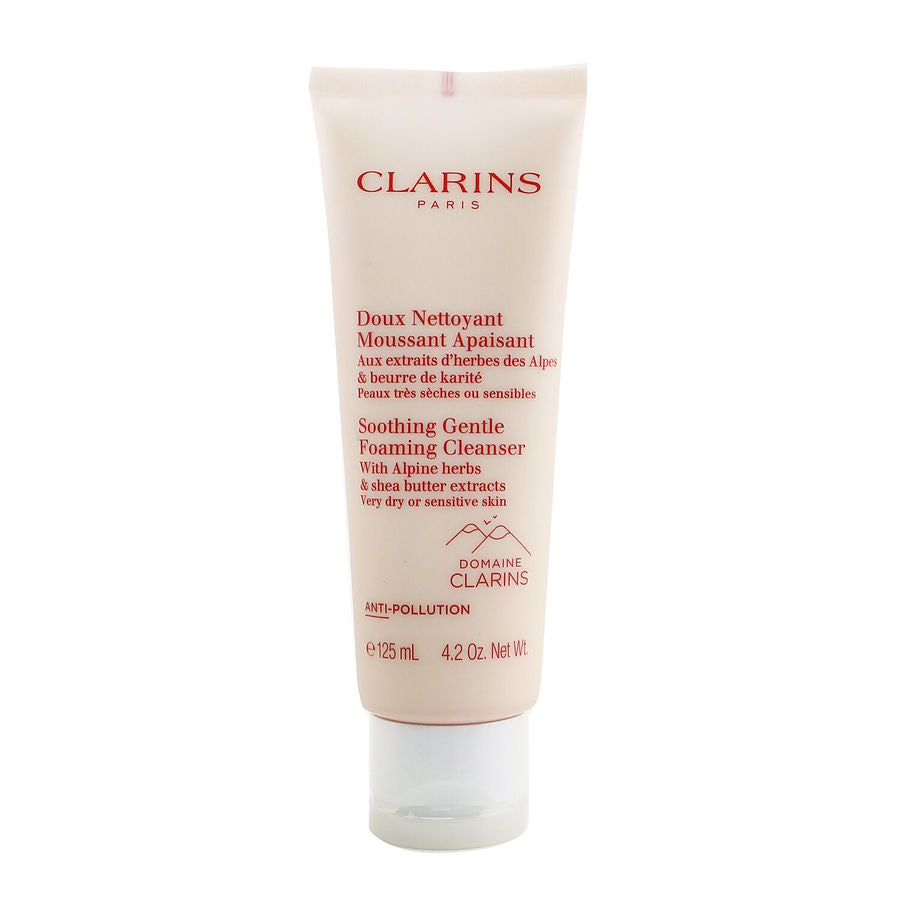 Clarins soothing gentle foaming cleanser with alpine herbs & shea butter extracts very dry or sensitive skin 125ml/4.2oz