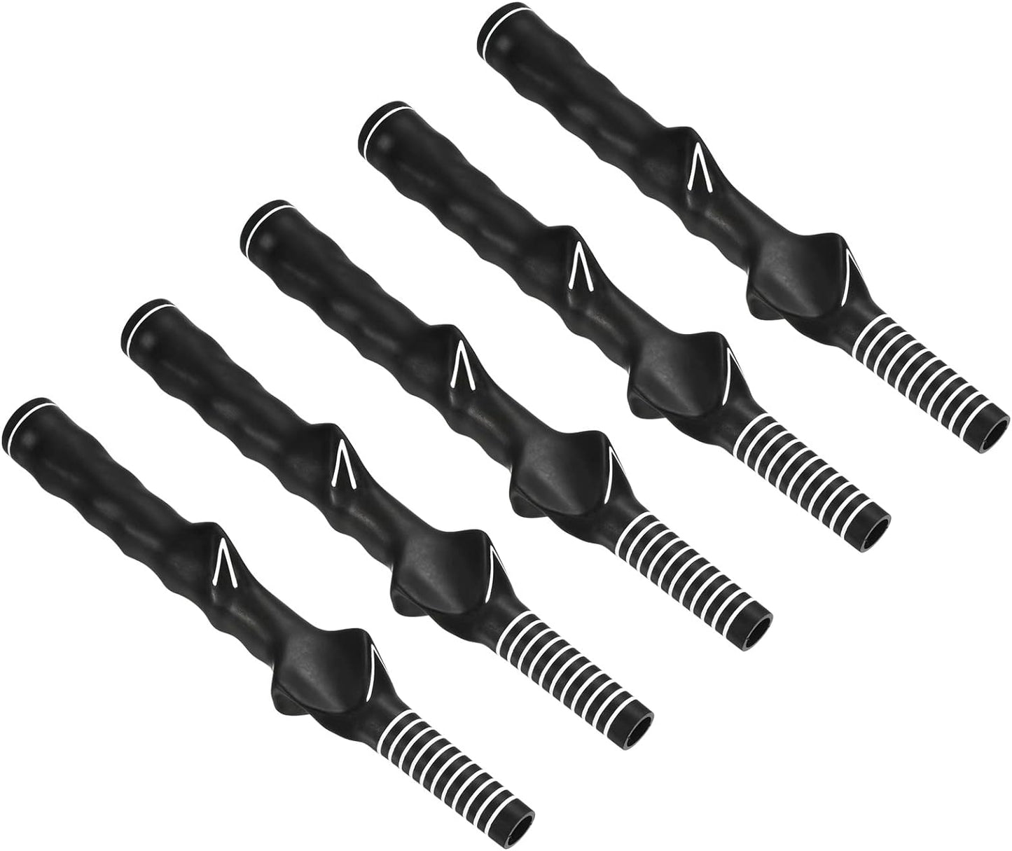 PATIKIL Golf Club Training Grip, 5 Pack Left Handed Teaching Practice Swing Non-Slip Auxiliary Aid Correction for Golf Trainer Beginner, Black