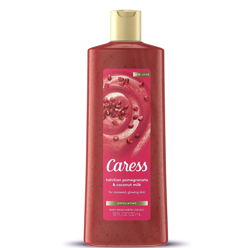 Caress Exfoliating Body Wash Tahitian Renewal Pomegranate Seeds & Coconut Milk 18 oz
