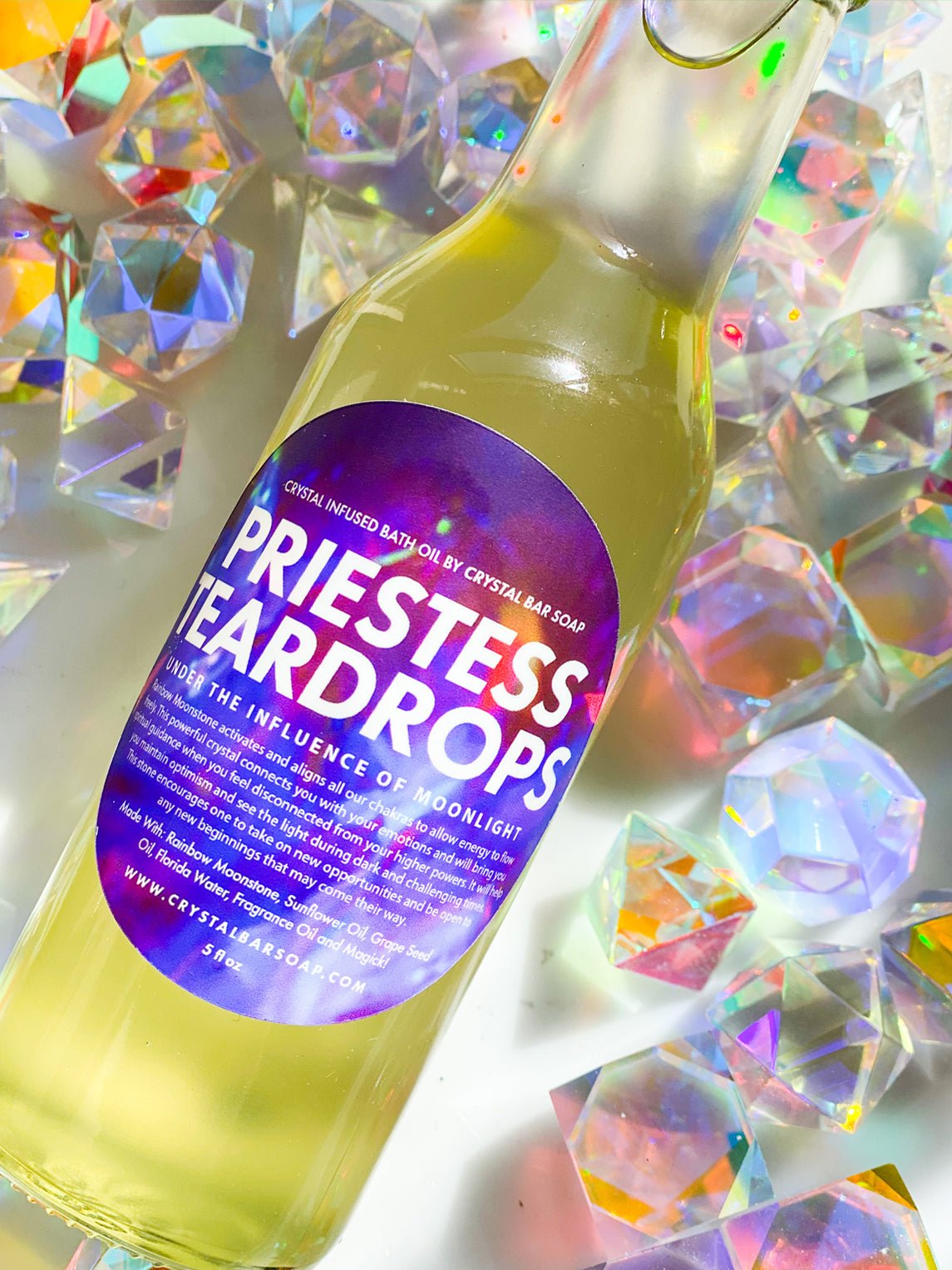 Priestess Teardrops - 2oz Crystal Infused Bath and Body Oil