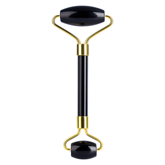 Jade Roller Gua Sha Set - Skin Care Set, Natural Beauty Skin Care Tools, Face Roller Massager for Face, Neck, and Eye Treatment (Black)