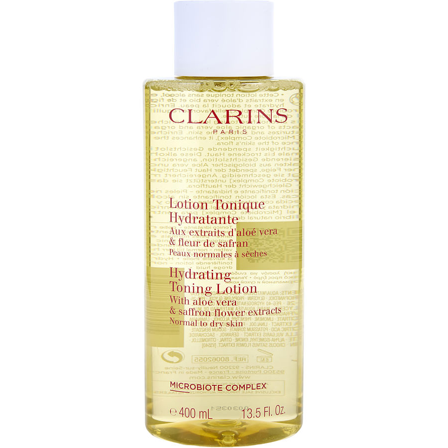Clarins hydrating toning lotion with aloe vera & saffron flower extracts  normal to dry skin  400ml/13.5oz