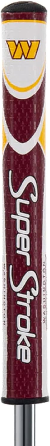 SuperStroke NFL Traxion Tour Putter Grip, Washington Commanders (Standard) | Improves Feedback and Tackiness | Reduces Taper to Minimize Grip Pressure | Polyurethane Outer Layer