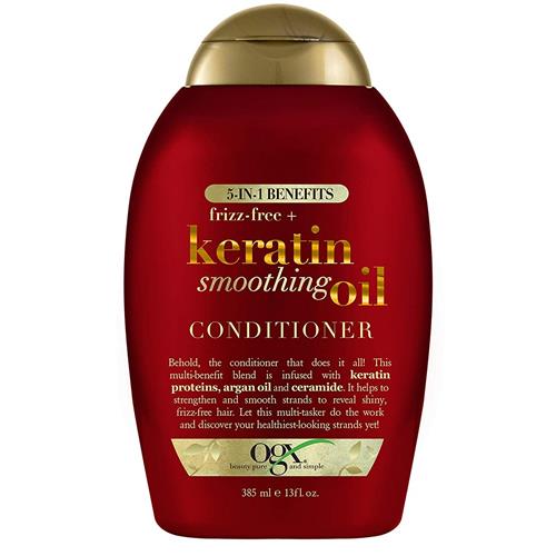 OGX Frizz Free Keratin Smoothing Oil 5 In 1 Benefits 13 fl oz