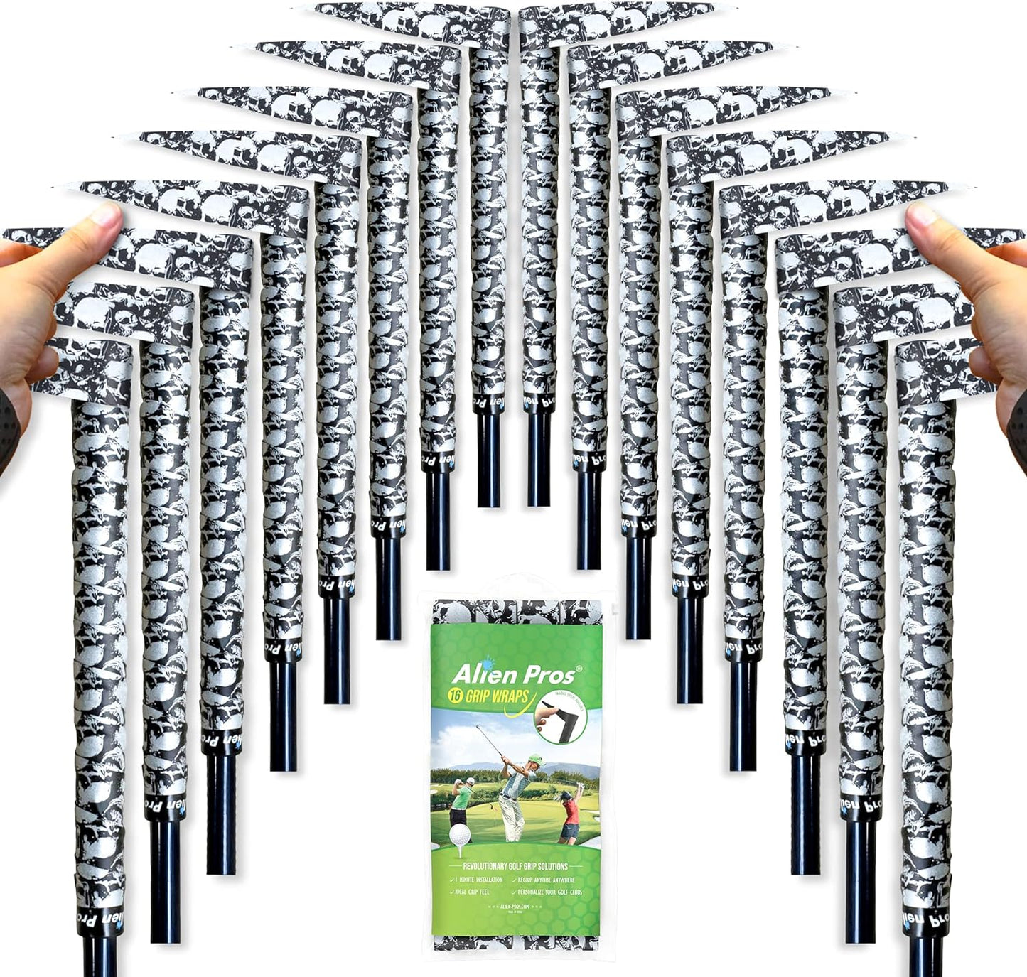 ALIEN PROS Golf Grip Wrapping Tapes - Innovative Golf Club Grip Solution - Enjoy a Fresh New Grip Feel in Less Than 1 Minute