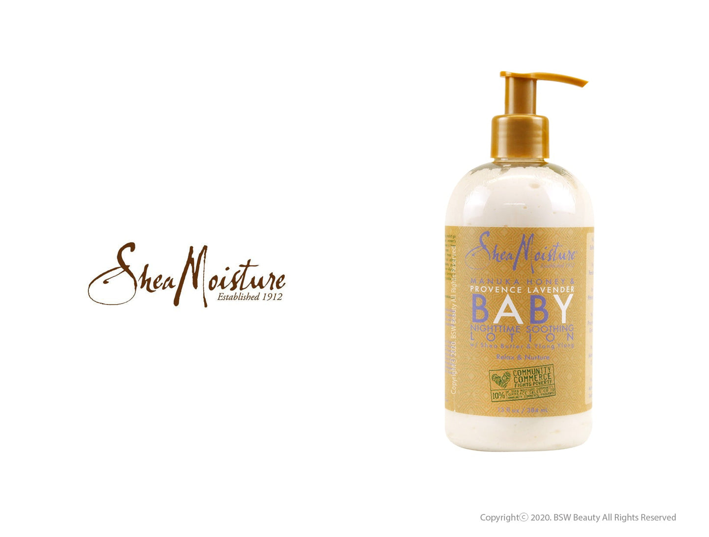 SHEA MOISTURE  MANUKA HONEY & PROVENCE LAVENDER BABY NIGHTTIME SOOTHING BODY LOTION 13oz