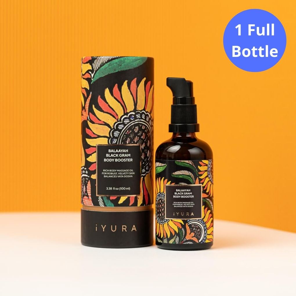 Balaayah Black Gram Body Booster -With the Richness of Black Gram & Himalayan Salt Body Oil iYURA 1 bottle of 3.38 fl oz (100 ml)