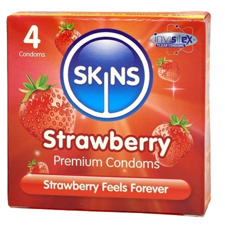 Skins Strawberry Flavoured Condoms Pack of 4