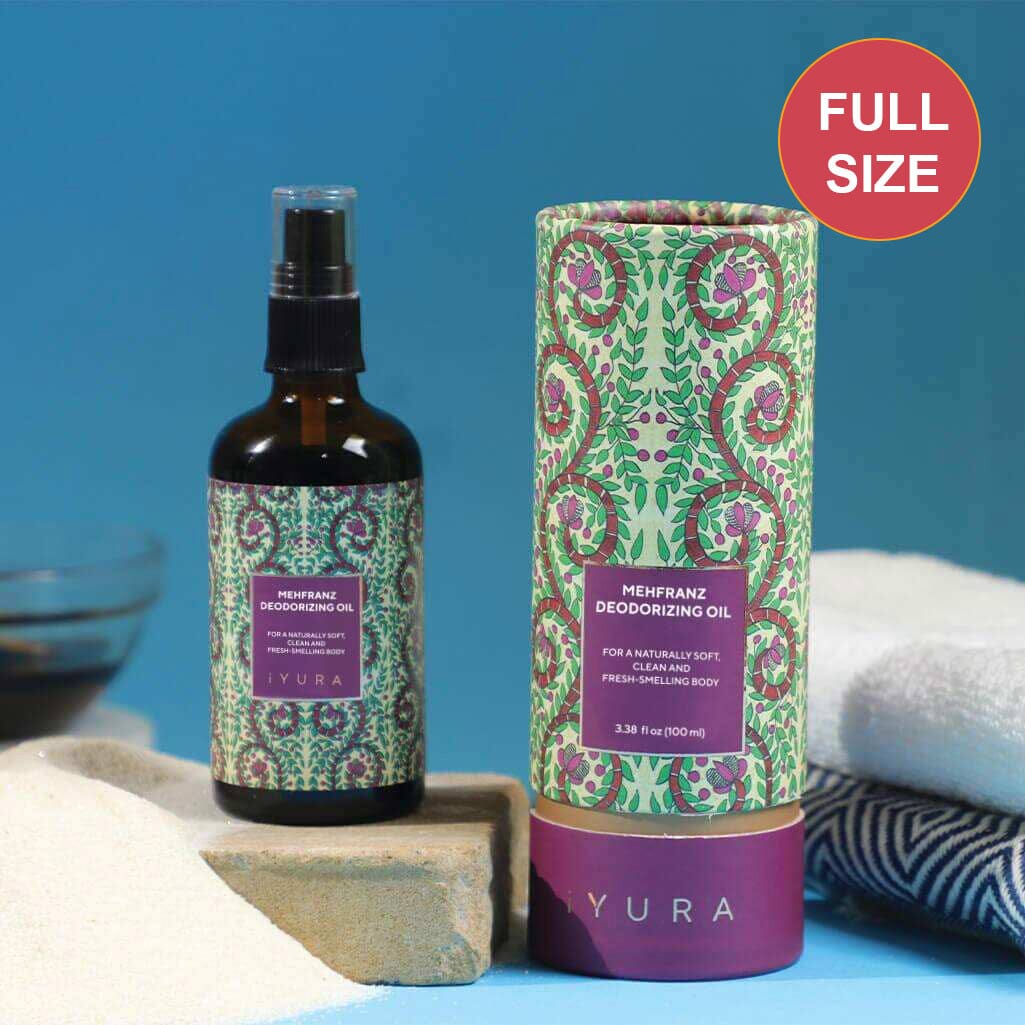 Mehfranz Deodorizing Oil - For A Naturally Soft, Clean and Fresh-Smelling Body - Pick Your Size Body Oil iYURA 3.38 fl oz (100 ml)
