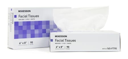 Facial Tissue McKesson White 6 X 8in, Case of 6480
