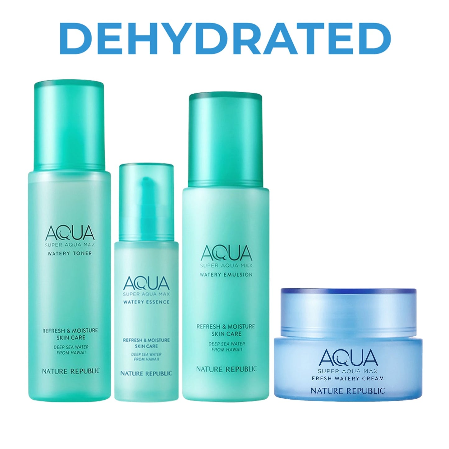 Super Aqua Max 4 Piece Set - Toner, Essence, Emulsion & choose your Watery Cream (w/ NCT 127 All Member's Goods)